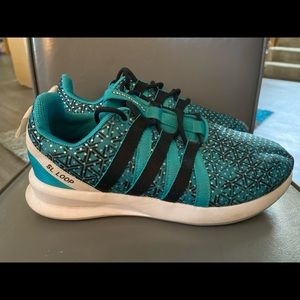 Adidas SL Loop Teal with gold accents